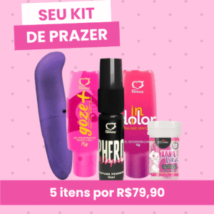 Kit Sexshop: Vibrador ponto G + Bolinha Excitante + Perfume Feromônios + Excitante Goze+ + Dessensibilizante Indolor